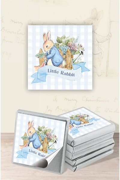 neşeli günlerim Autocolant de ciocolată cu tematică Peter Rabbit Rabbit *Autocolant* 60 buc 4x4 cm