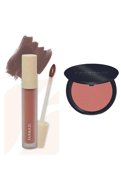 Farmasi Tender Blush On Blush Fresh Peach 5g 02+ Matte Liquid Lipstick 4 Ml 03 Nude Essence (Set of 2)