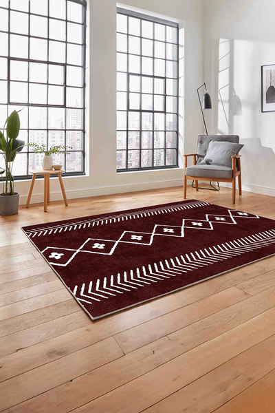 Napoli Home Printed Nordic Geometric Striped Washable Non-Slip Runner Kitchen Living Room Carpet
