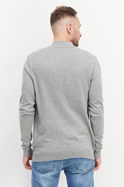 Club Room Men Mock Neck Button Detail Sweater, Soft Grey Heather