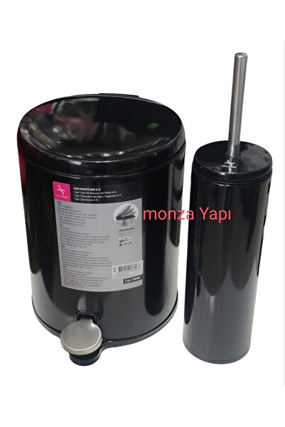 pirimanova monza Cigo soft Çelik Çöp Kovası ve Tuvalet Fırçası Siyah