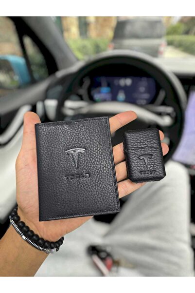 VİSSO Tesla Araç Uyumlu Visso Çanta 1904 Hakiki Deri Araç Ruhsat Kılıfı Benzinli Çakmak Ve Kılııf