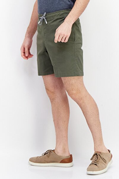 Perry Ellis Men Drawstring Solid Basic Shorts, Sage Green