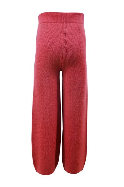 Minora Girl's Knitwear Wide Leg, Elastic Waist Trousers 6-9 Years Fuchsia