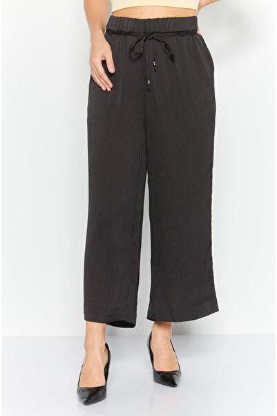 Esprit Women Wide Leg Satin Palazzo Pants, Black