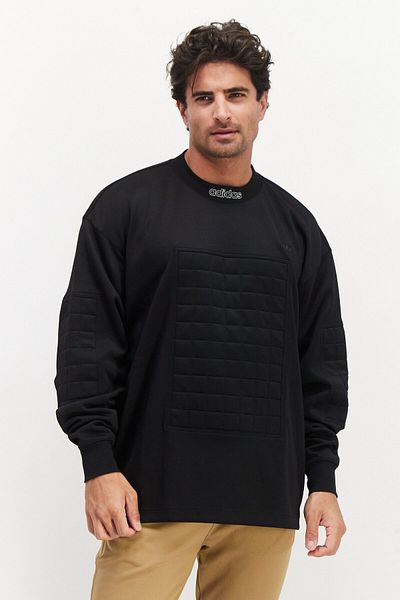 adidas Men Sportswear Fit Long Sleeve Outdoor Sweatshirt, Black