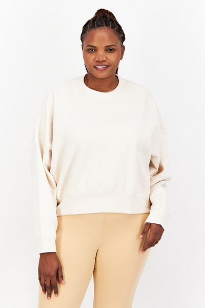 adidas Women Regular Fit Embroidered Logo Sweatshirt, Cream