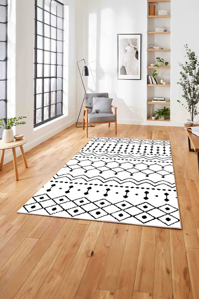 Napoli Home Printed Nordic Acrylic Pattern Washable Non-Slip Runner Kitchen Living Room Carpet