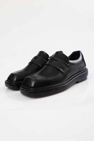 5in1Canpolat Black Blunt Toe Loafer 24152
