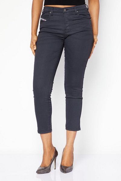 Diesel Women Slim Fit Solid Chino Pants, Black