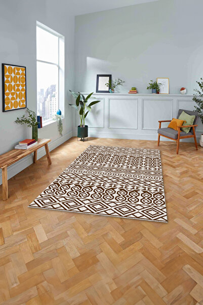 Napoli Home Τυπωμένο σκανδιναβικό μοντέλο Ahlat που πλένεται αντιολισθητικό χαλί κουζίνας και σαλονιού