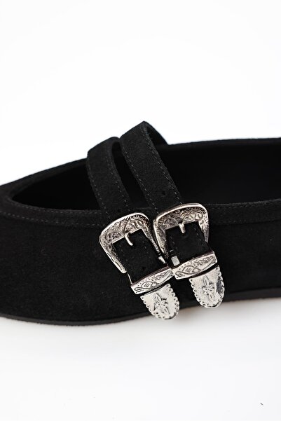 5in1Canpolat Black Western Ballerinas