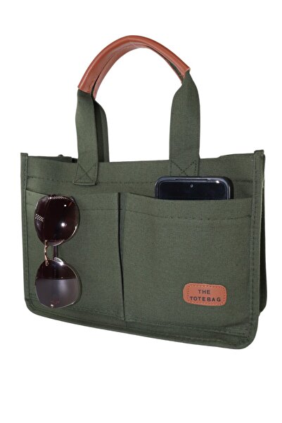 KEEBA Geantă de mână și de umăr cu curea de pânză verde - Geantă de mână pent...