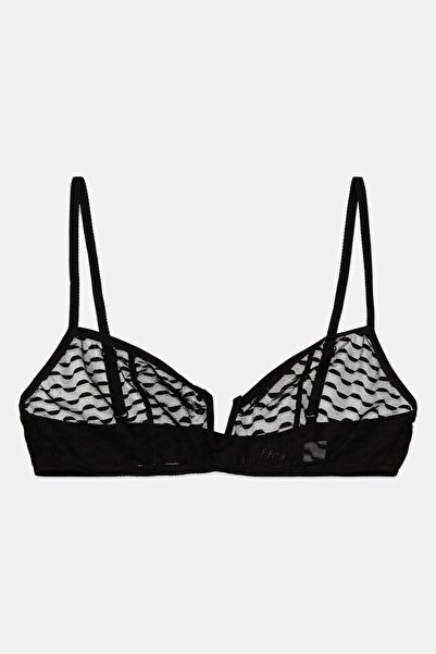 Etam حمالة صدر نسائية غير مبطنة ومزخرفة باللون الأسود