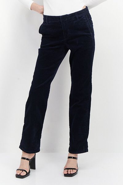 Esprit Women Wide Leg Ribbed Corduroy Pants, Navy