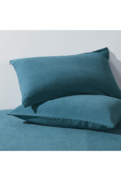 İz Home Turquoise Muslin Baby Pillow Natural Cotton Fabric 33X45 100% Pure Si...