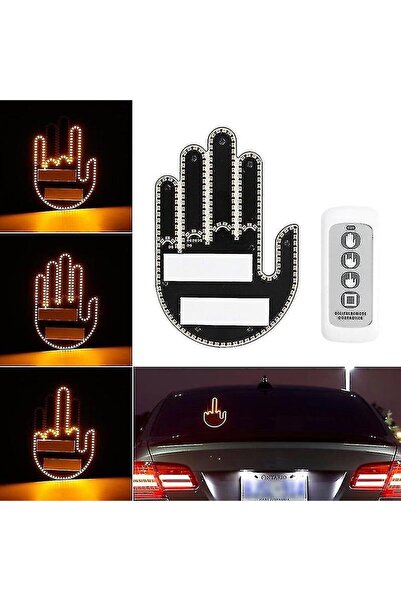 cabbaroğlu ticaret Gesture Uzaktan Kumandalı El Orta Parmak Led Araba Içi Led 3 Farklı Mod