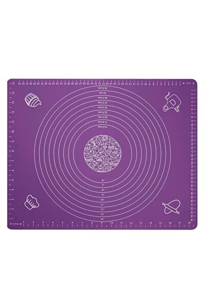 Home Silikon Hamur Açma Matı - Büyük Boy 50x40 Cm Pembe Renk
