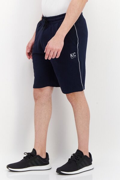 Kenneth Cole Men Drawstring Plain Basic Shorts, Navy Blue