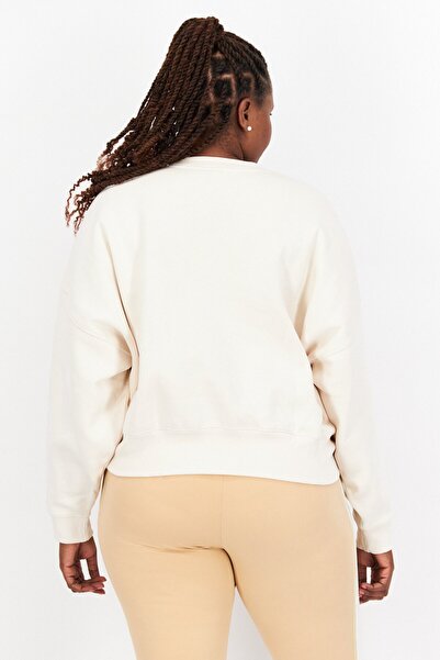 adidas Women Regular Fit Embroidered Logo Sweatshirt, Cream