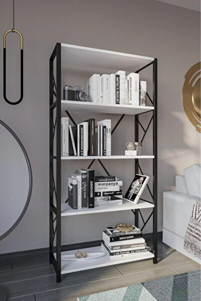Marse Metal Bookshelf 5 Shelves Decorative Bookshelf File Book Shelf Office Home Shelf
