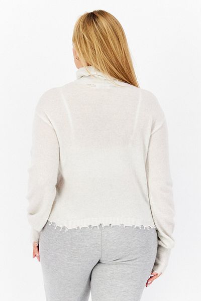 525 America Women Mock Neck Long Sleeves Knitted Sweater, Grey