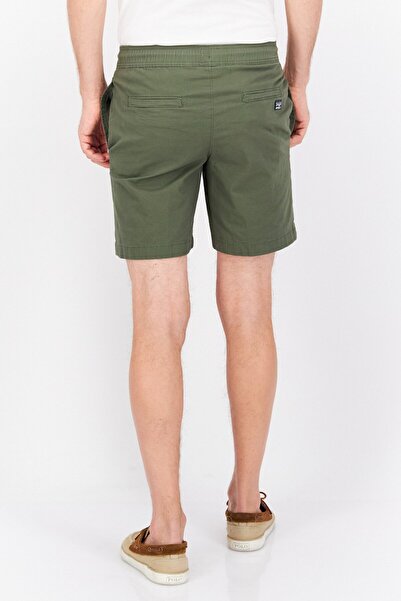 Perry Ellis Men Drawstring Plain Basic Shorts, Olive