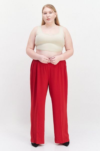 Bar III Women Plus Size Solid Palazzo Pants, Red
