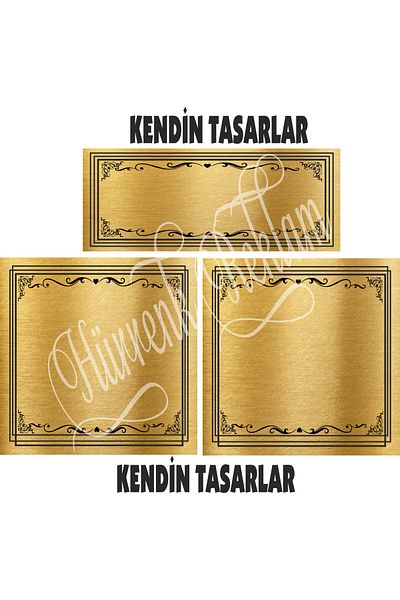 sıradışıhediyem تصميم بنفسك معدن ذهبي وفضي مقاس 10x10 سم. 2 قطعة 1 قطعة 15x6 سم.
