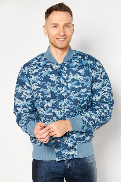Diesel Men Camouflage Reversible Jacket, Navy Blue Combo