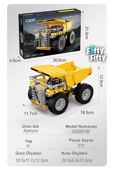 Vagonlife Cada Construction Engineering Vehicle Series Truck -C65001W (372 Pieces) Toy Building Set