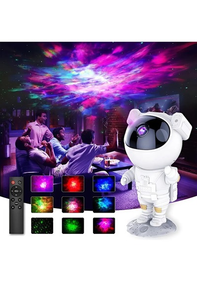 nextbuy Astronot Projektör Led Işık Lazer Galaxy 360 Yıldız Projeksiyon Aurora Bulutsusu Çocuk Gece Lambası