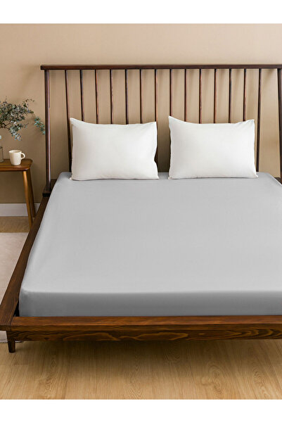 LC Waikiki LCW ملاءة سرير مزدوجة مطاطية من القطن مقاس 160x200x30 سم