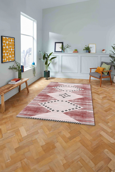 Napoli Home Printed Nordic Wicker Pattern Washable Non-Slip Runner Kitchen Living Room Carpet