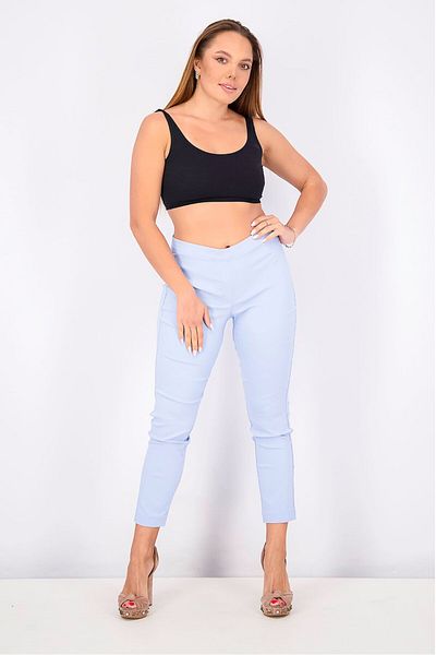 Tchibo Women Slim Fit Non Stretch Pants, Light Blue