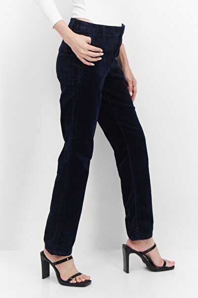 Esprit Women Wide Leg Ribbed Corduroy Pants, Navy