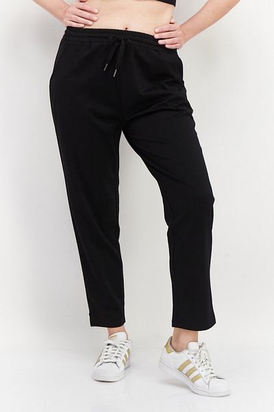 French Connection Women Drawstring Plain Trousers, Black