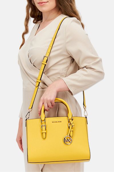 Michael Kors Women 2 In 1 Hardware Logo Satchel Bag 29,5 L X 22 H X 7 W Cm, Yellow