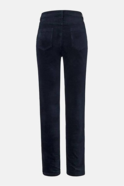 Tchibo Women Slim Fit Velvet Stretchable Trouser, Dark Blue