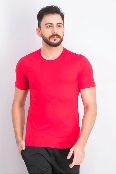 Reebok Men Solid Short Sleeve Sportswear T-shirt, Red