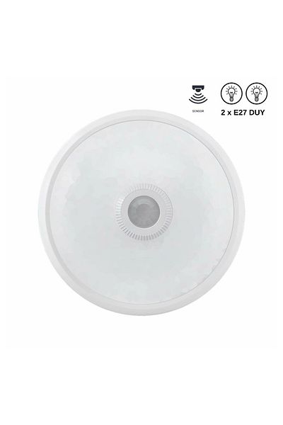 AC AYDINLATMA Plastic Luminaire with 2 Lampholders and Motion Sensor (E27 Lampholder)