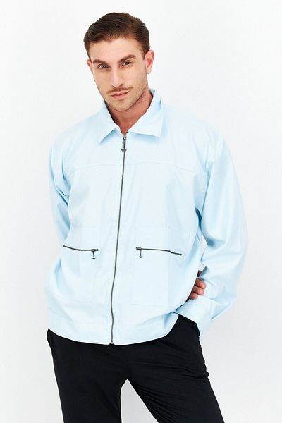 adidas Men Sportswear Fit Brand Logo Training Jackets, Sky Blue