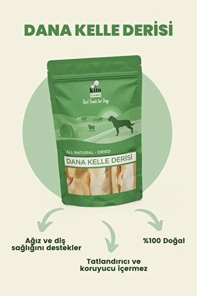 kito Dana Kelle Derisi Çiğnemelik Köpek Ödül Maması %100 Doğal, Glutensiz, Organik 100 gr (DOG TREAT)