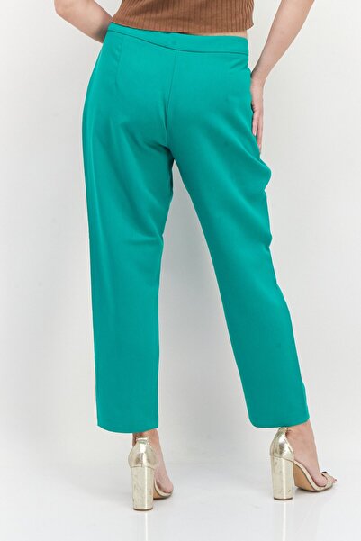 French Connection Women Regular Fit Solid Straight Pant, Green