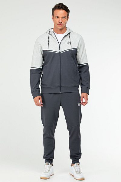 speedlife Smoked Regular Cotton Hooded Men's Tracksuit Set Xa1770