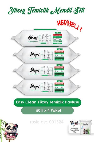 Sleepy 4 Easy Clean 50-Piece Surface Cleaning Towels - Rosie