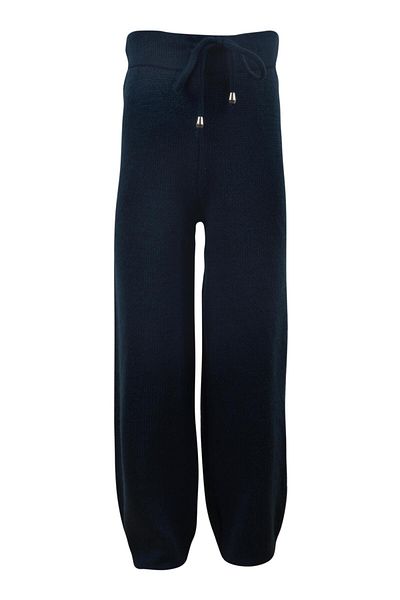 Minora Girl's Knitwear Wide Leg, Elastic Waist Trousers 6-9 Years Dark Blue