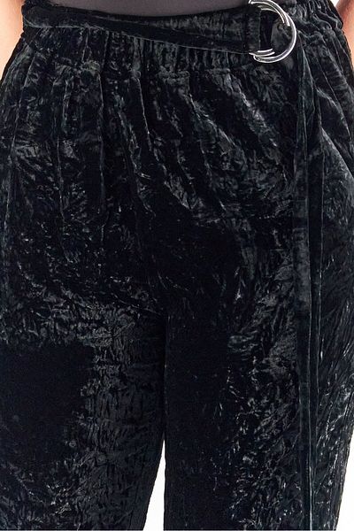 The Kooples Women Regular Fit Textured Velvet Pants, Black