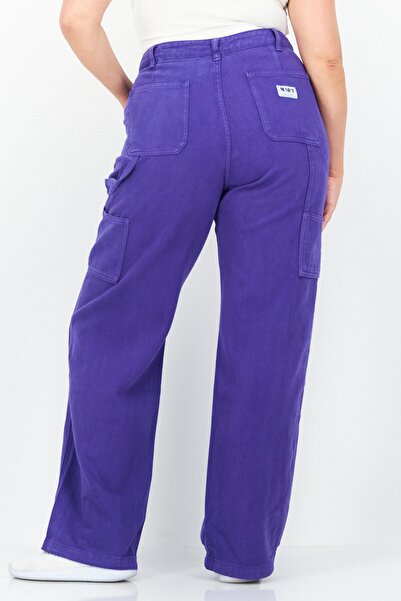 Misfit Women Plain Wide Leg Pants, Purple