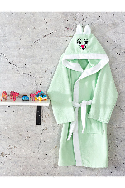 Komfort Home Kinderbademantel mit Kapuze aus 100 % Baumwolle